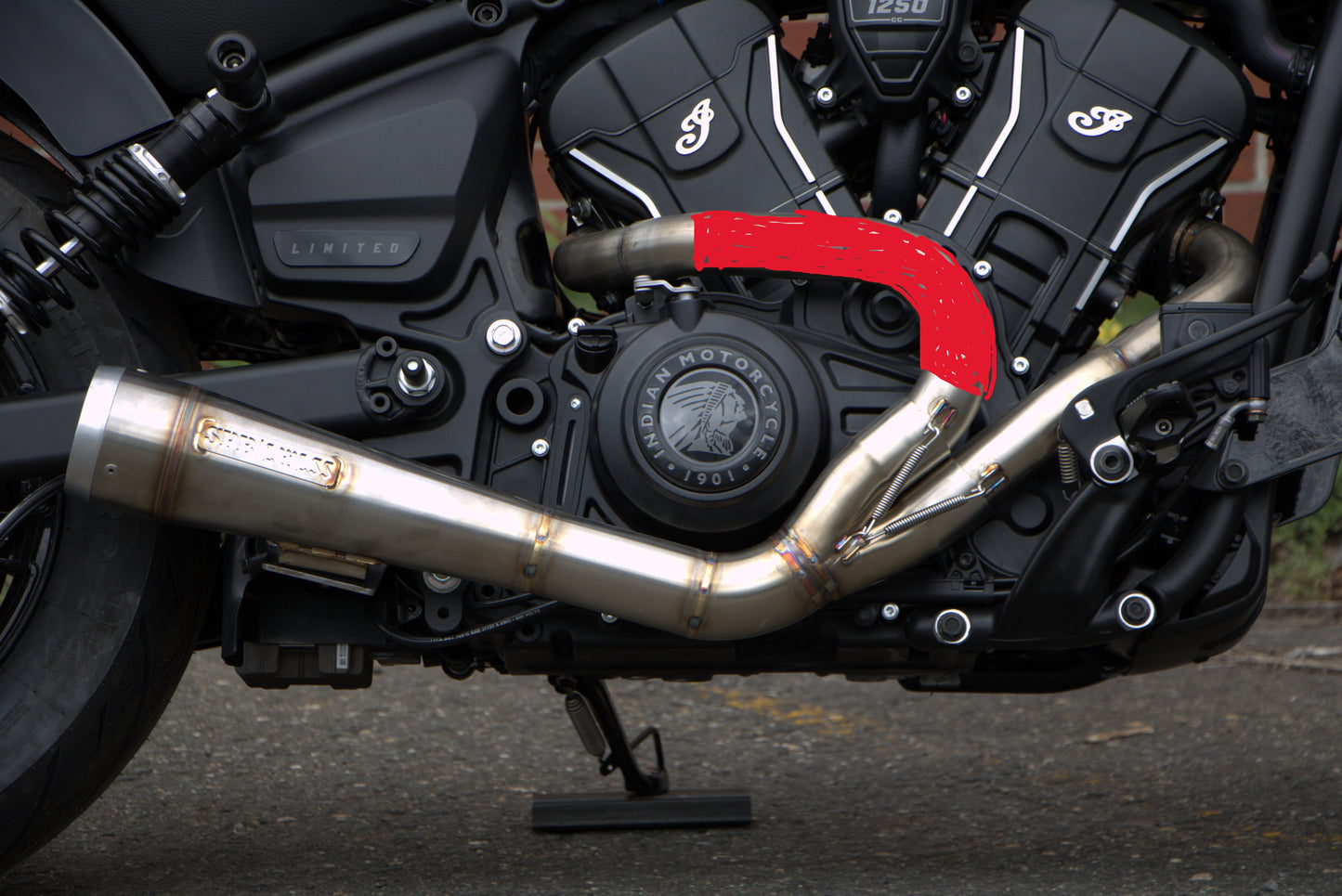 2 into 1 exhaust for INDIAN SCOUT 2025+