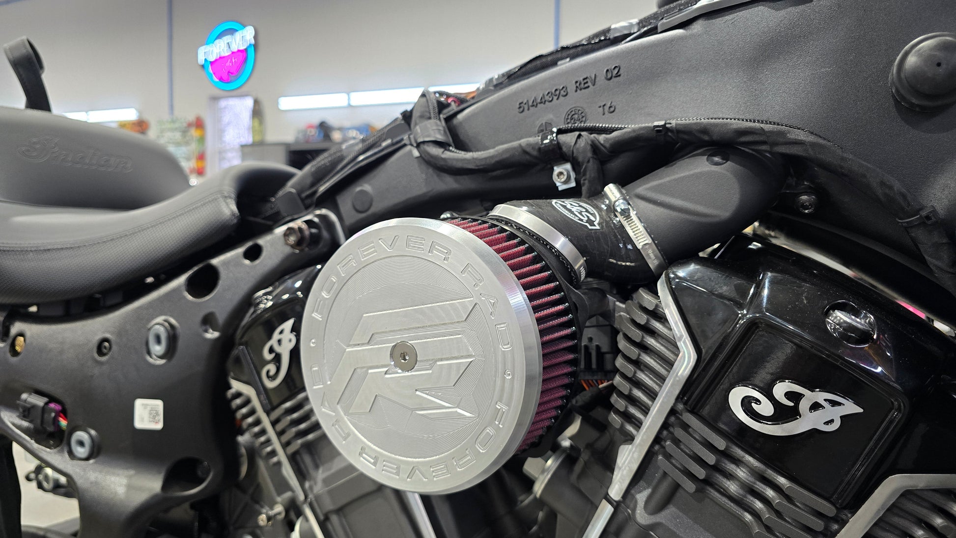 S&S Indian Challenger PowerPlus Intake with Forever Rad FR Logo Style Cover