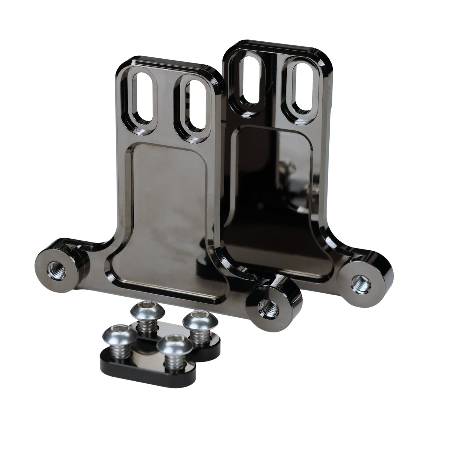 Original Garage Moto Replacement Bagger Fender Billet Black Chrome Bracket Kit 