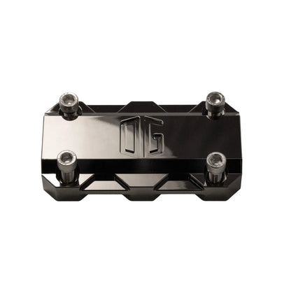 Black chrome Harley-Davidson OG riser top clamp, custom motorcycle part, Lawless Garage Quebec