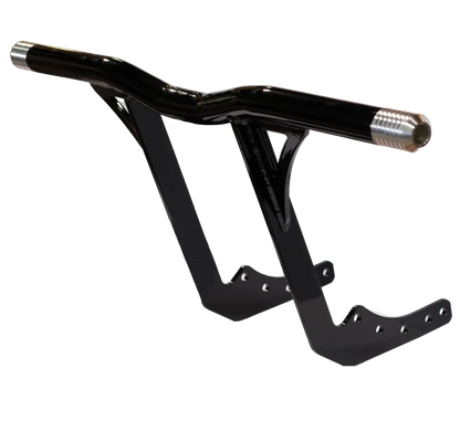 Black Harley-Davidson crash bar, custom motorcycle part by Lawless Garage Quebec, American bike upgrade