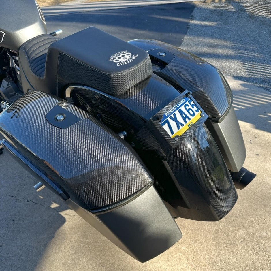 Carbon fiber saddlebag Lids Lawless Garage