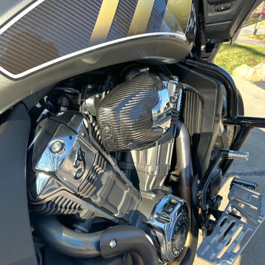 Carbon fiber Stage 1 Air Intake cover for Indian Challenger