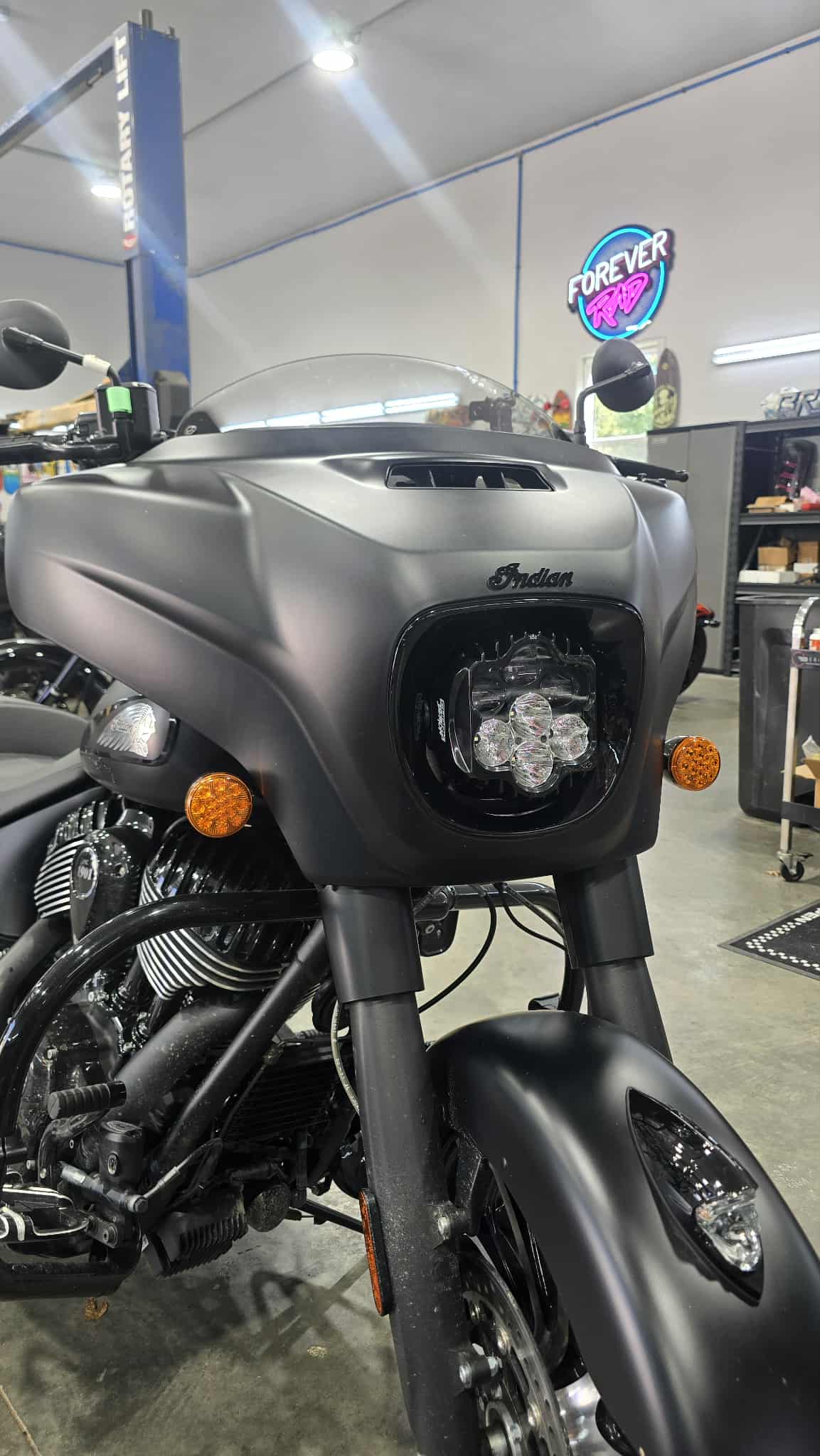 Forever Rad Custom Dynamics Shark Demon Headlight for 19-25 Indian Thunderstroke Chieftain & Darkhorse Roadmaster