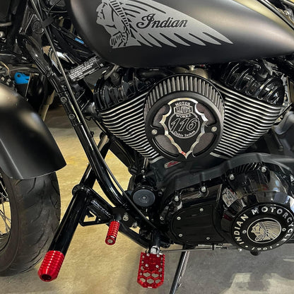 Custom Indian Motorcycle engine with performance upgrades, handcrafted parts, Lawless Garage Quebec