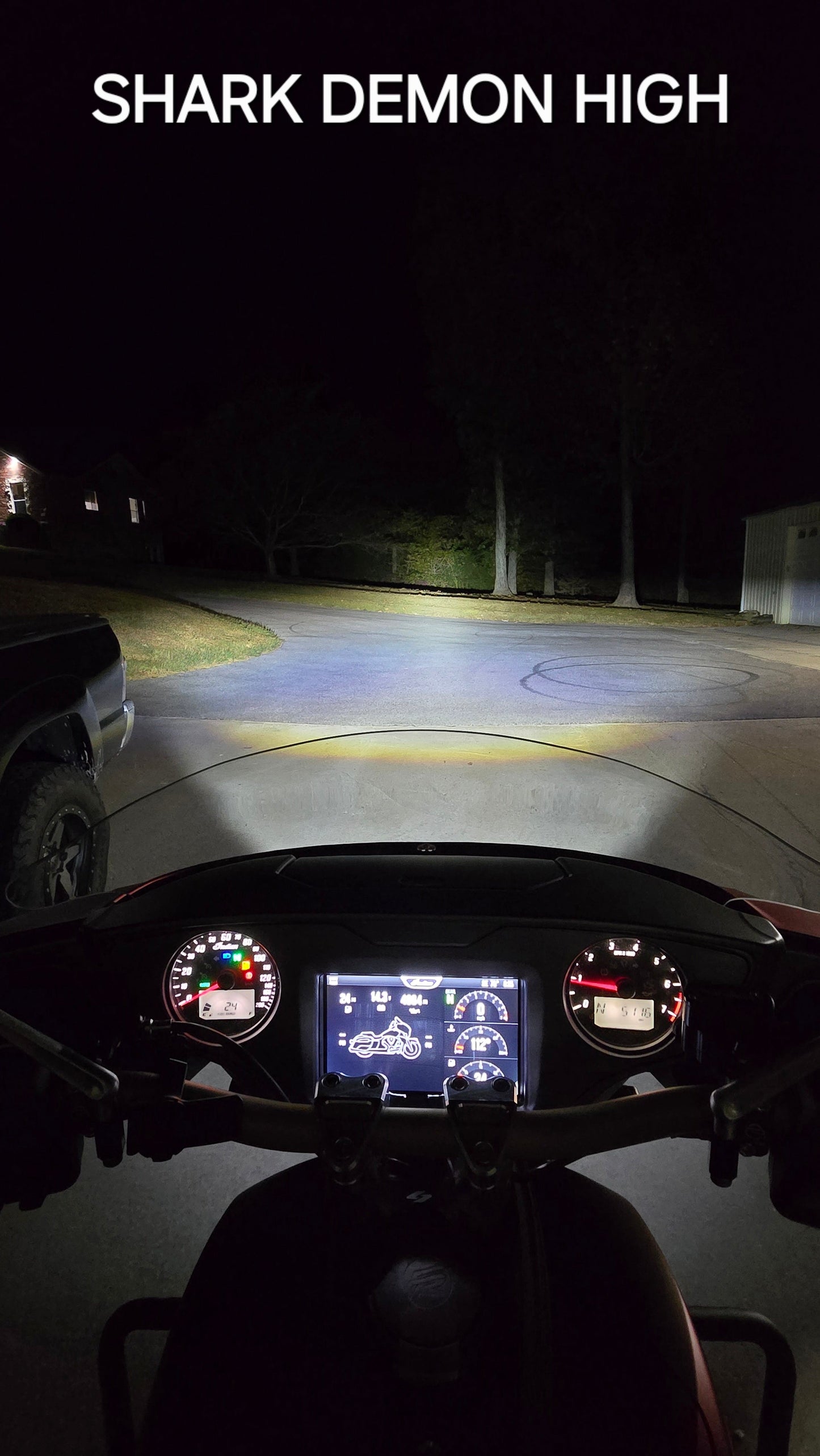 Forever Rad Custom Dynamics Shark Demon Headlight for Indian Challenger & Pursuit