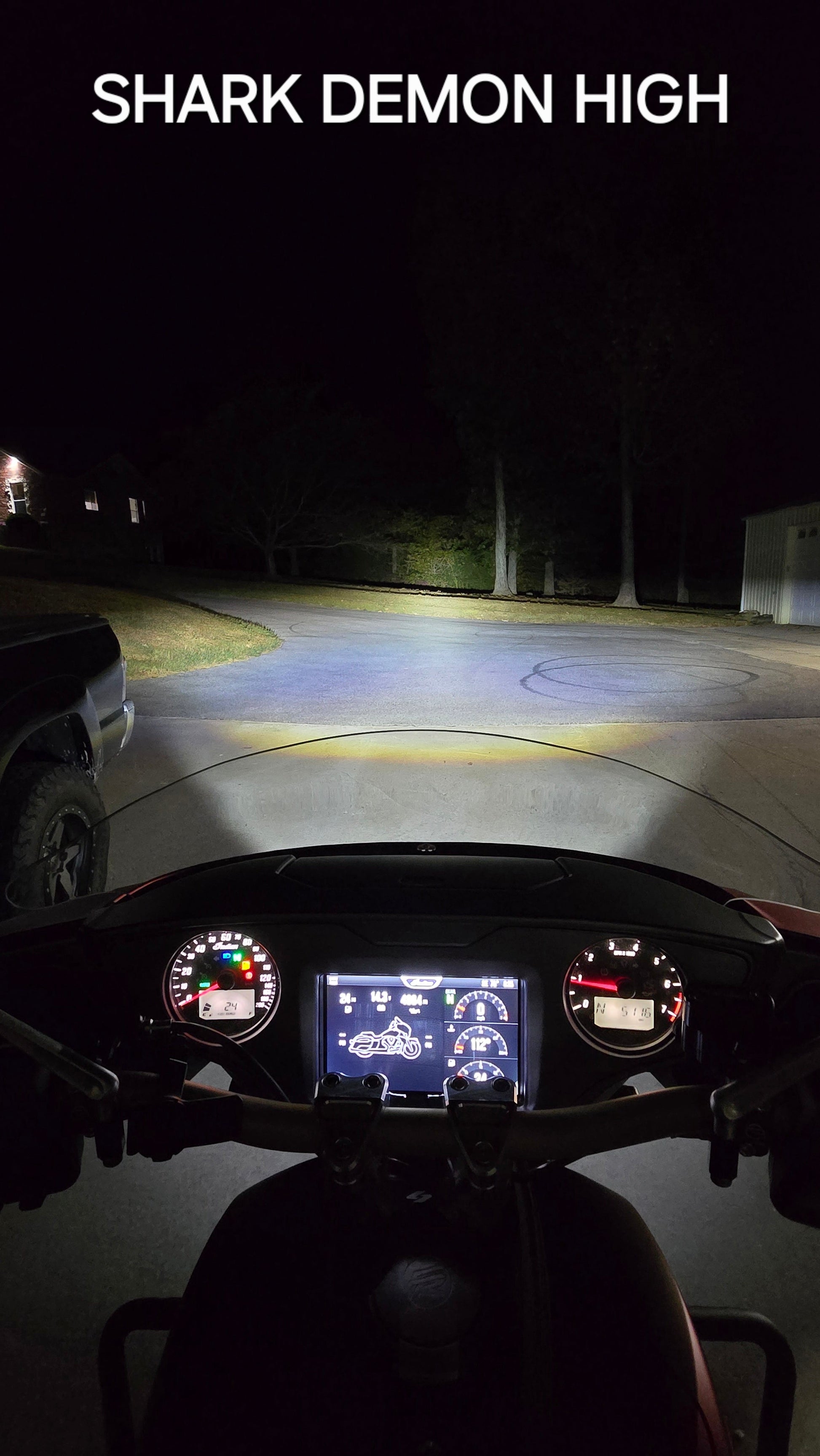 Forever Rad Custom Dynamics Shark Demon Headlight for 19-25 Indian Thunderstroke Chieftain & Darkhorse Roadmaster