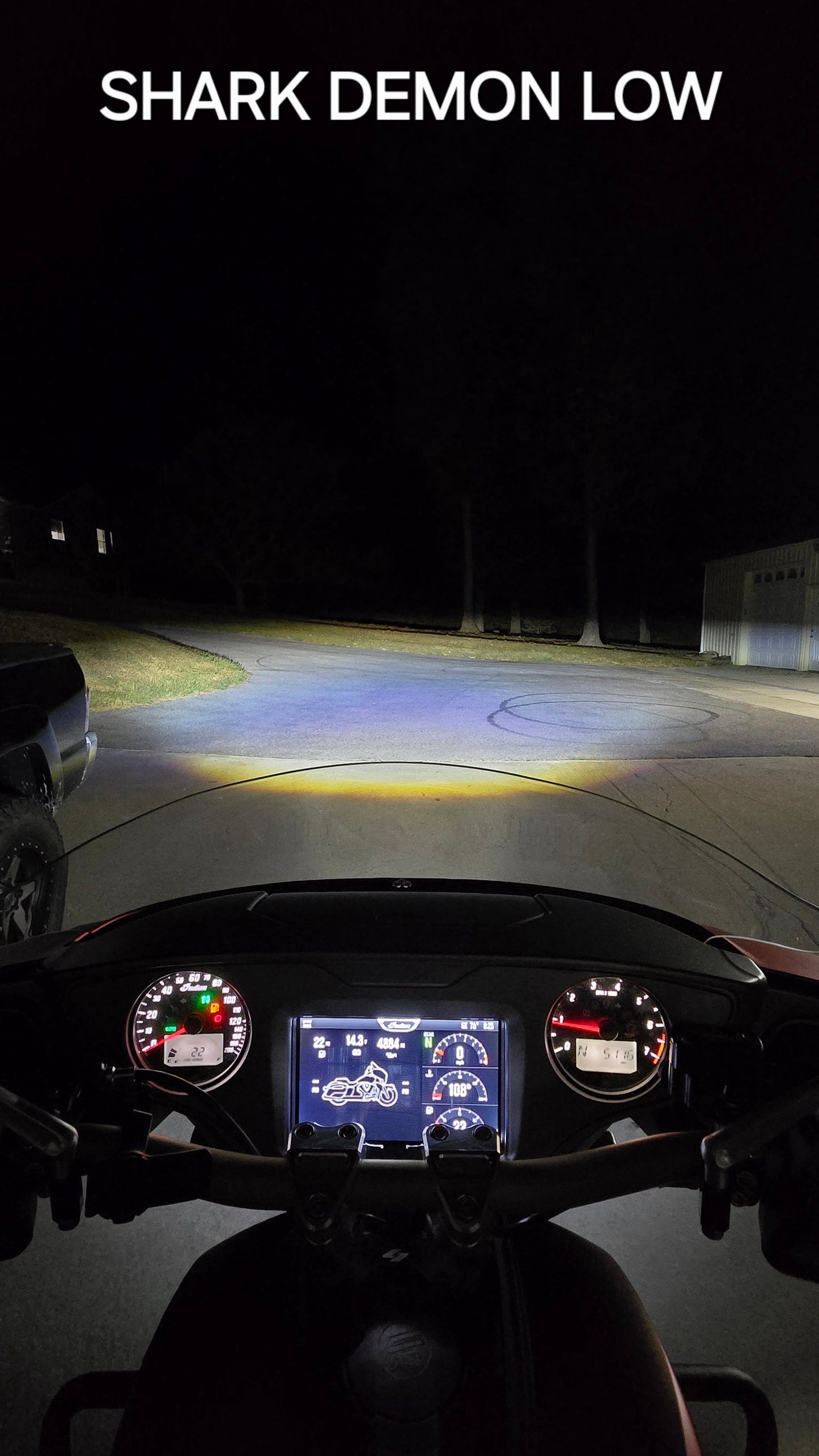 Forever Rad Custom Dynamics Shark Demon Headlight for Indian Challenger & Pursuit