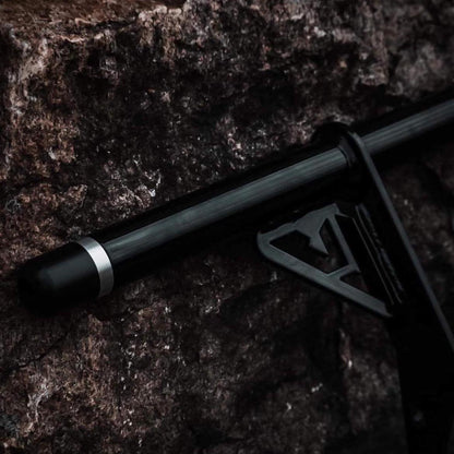 Custom Harley-Davidson handlebar part on stone, handcrafted for motorcycle performance upgrades in Quebec, Canada